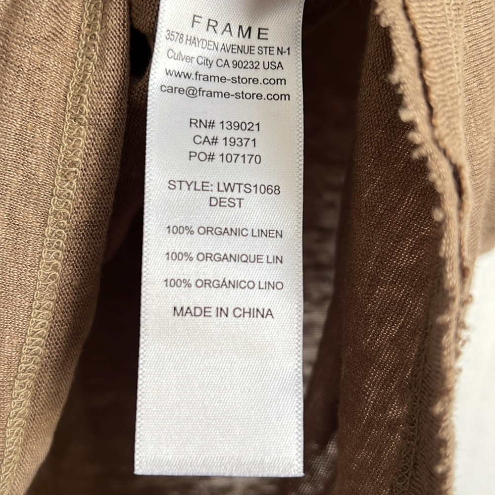 NWT Frame Easy True Linen Short Sleeve Tee - Picture 6 of 6